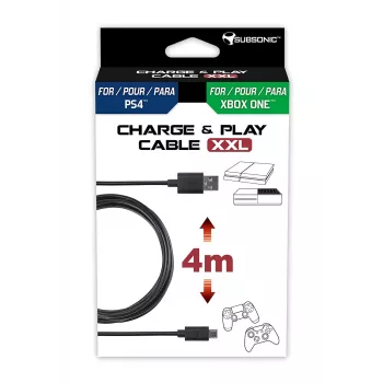 Cabo USB Subsonic SA5355 4 m USB 2.0 A para Micro-USB A preto
