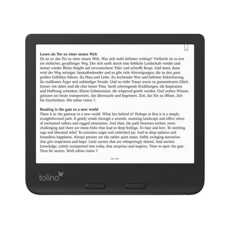 Leitor de e-books Tolino ecrã tátil Wi-Fi preto