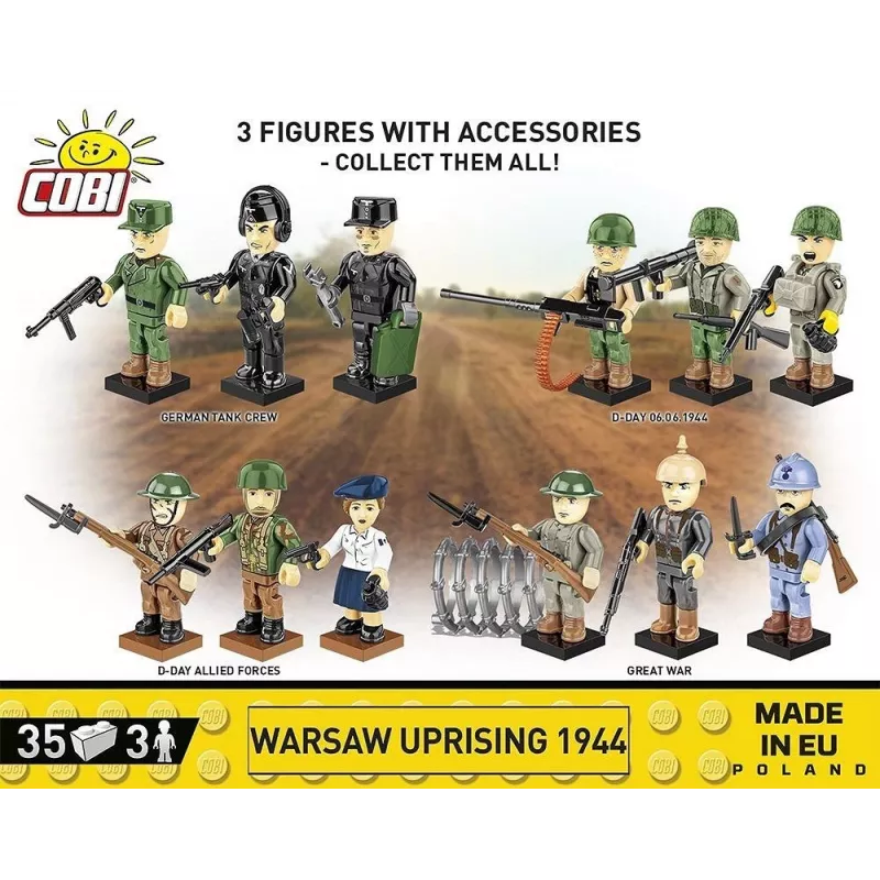 Historical Collection Segunda Guerra Mundial /2057/ LEVANTAMENTO DE VARSÓVIA 1944 3Figuras/35Blocos