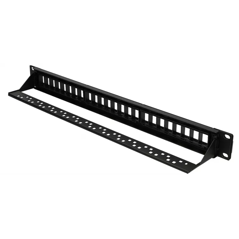 Patch panel Extralink 24 portas U/UTP (UTP) modular, 1U, preto, 482,6 mm de largura