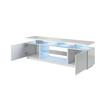 Móvel RTV EVA 180x40x56 branco/branco brilhante