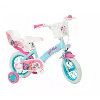 Bicicleta infantil Toimsa 1297 com rodas de espuma de 12 polegadas, 4 rodas, cesto, proteção de corrente, guarda-lamas — My Little Pony