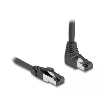 Cabo de rede DeLOCK RJ45 Cat.8.1 90° inclinado para baixo / reto 2 m preto