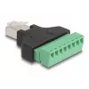 Adaptador DeLOCK RJ45 macho > bloco de terminais 8 polos 2 peças 3,81 mm