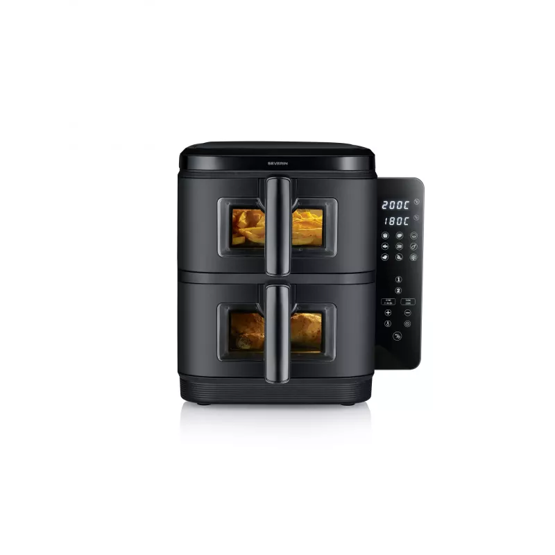 Fritadeira SEVERIN FR 2468 S-Fry Duo Stack 2-em-1 capacidade de cozedura, design de cesto duplo