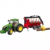 BRUDER John Deere 7R 350 com atrelado florestal e 4 troncos de árvore