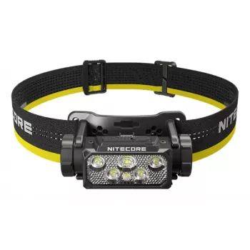 Lanterna frontal Nitecore HC60 UHE com bateria de 4000 mAh, 6-LED, à prova de água, resistente a choques, preto/amarelo