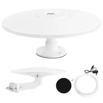 Antena DVB-T/T2-HEVC MACLEAN MCTV-104 para exterior, autocaravanas, 174–230 & 470–698 MHz, USB 5V