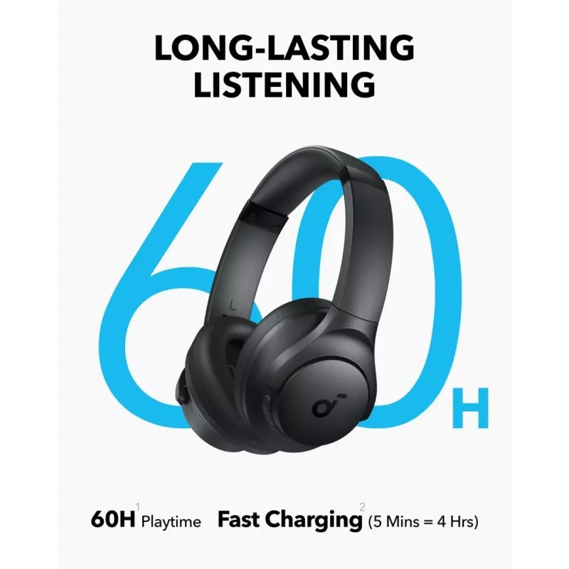 Auscultadores over-ear Anker Soundcore Q11i, Bluetooth 5.0, até 20 h de bateria, microfone incorporado, cinzento-escuro