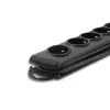 Proteção contra sobretensões Qoltec 50171 preto 7 tomadas AC 230V 1,5m