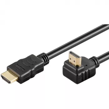 Goobay 61296 - Cabo HDMI High Speed com Ethernet ficha angular 4Ka60Hz 2.0 - Cabo - Digital/Display/Vídeo
