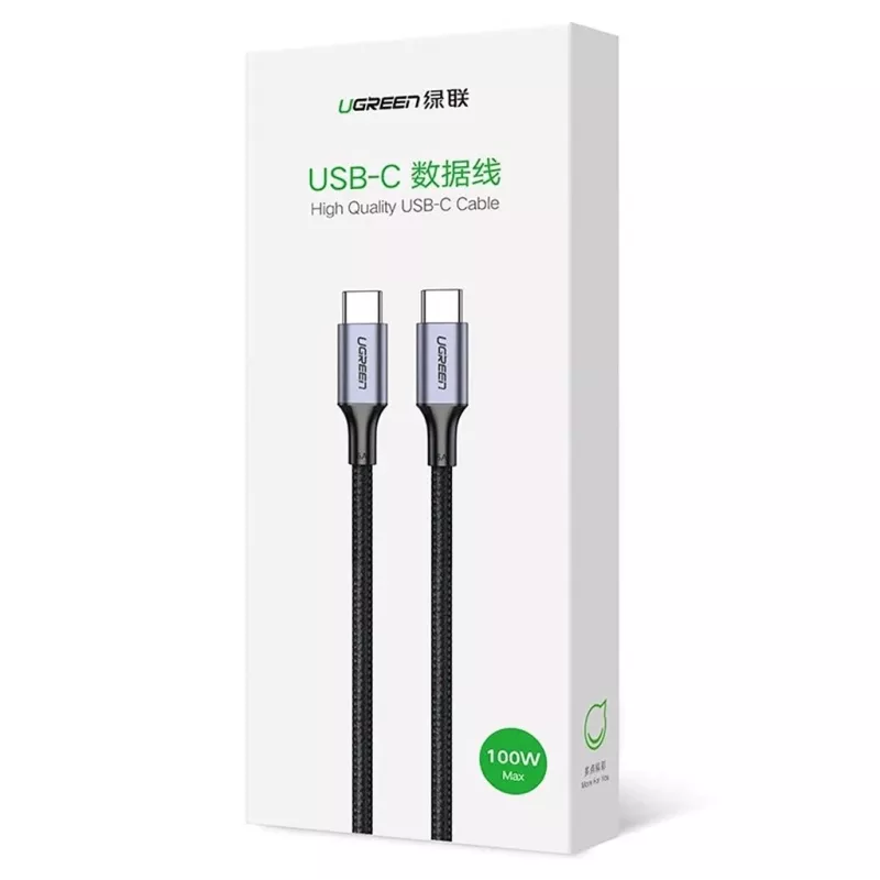 Cabo USB-C para USB-C UGREEN 90120B — 3 m, 5 A, PD, 20 V, 480 Mbit/s, preto