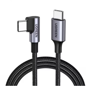 Ugreen USB-C (direito) / USB-C (curvo) PD QC 60W 3A 0,5 m US255 (cinzento)