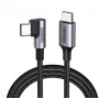 Ugreen USB-C (direito) / USB-C (curvo) PD QC 60W 3A 0,5 m US255 (cinzento)