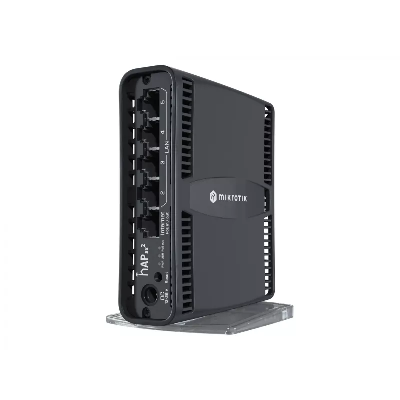Router Wi-Fi Mikrotik hAP ax2 Gigabit Ethernet dupla banda (2,4 GHz / 5 GHz) preto