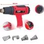 Conjunto de pistola de ar quente ks tools 960.1190 com 4 acessórios – aparelho elétrico de ar quente para aquecer, secar e para tubos termorretráteis