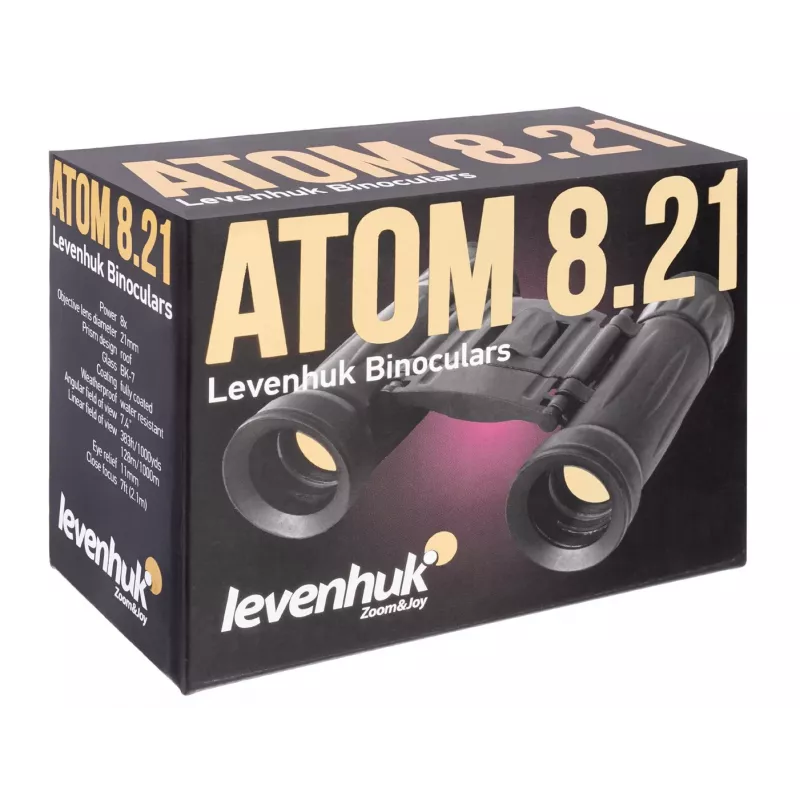 Binóculos Levenhuk Atom 8x21 prisma de telhado preto ampliação 8x