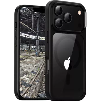 Capa de telemóvel jt berlin capa traseira JT Berlin Pankow Hybrid MagSafe para Apple iPhone 17 Pro Max, preta transparente