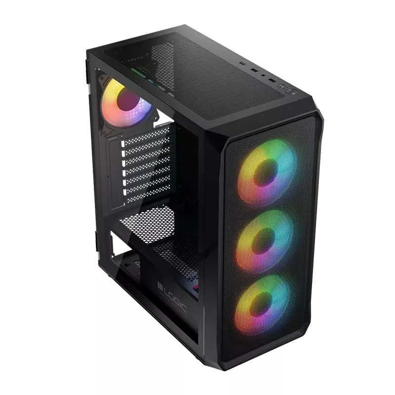 Caixa LOGIC CONCEPT Portos ARGB ATX Mid-Tower, preto