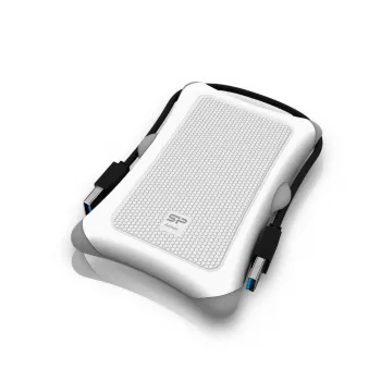 Disco externo Silicon Power Armor A30 2 TB 2,5 polegadas USB 3.2 Gen 1, branco, resistente a choques, AES de 256 bits