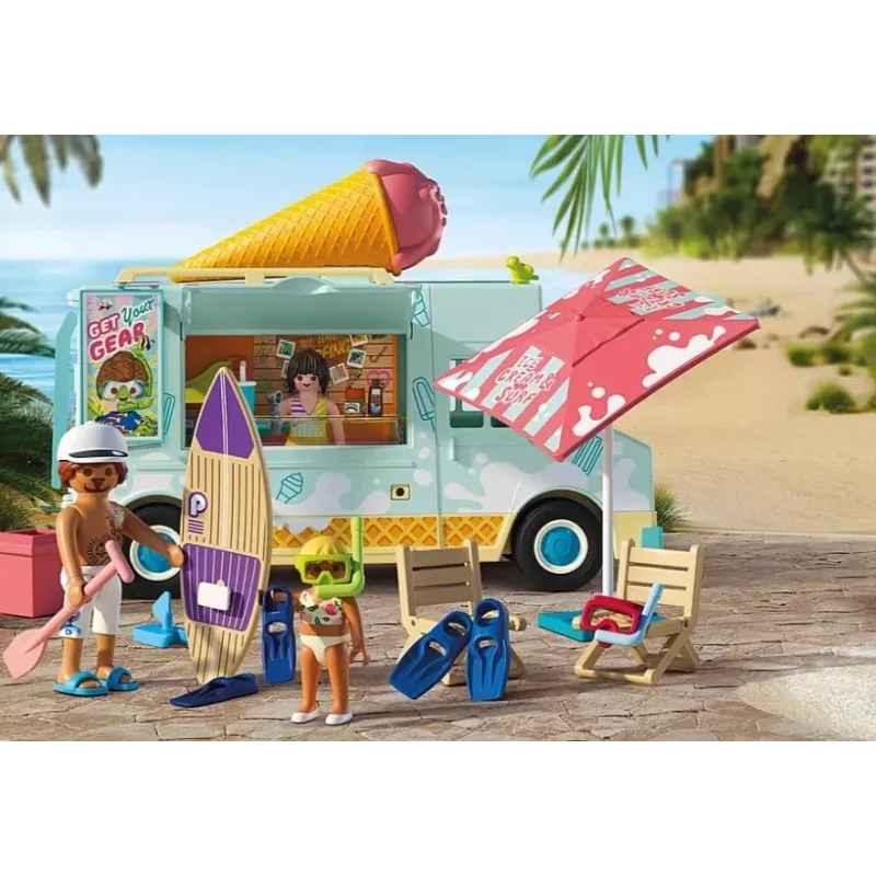 Conjunto de jogo PLAYMOBIL carrinha de gelados e surfshop 71904 com figuras
