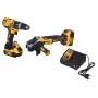 Conjunto combinado para ferramentas elétricas DeWALT DCK2080P2T-QW — 18V Li-Ion 5Ah (2x), rebarbadora DCG405, aparafusadora, rosca M14 para prato de lixar, mala de transporte