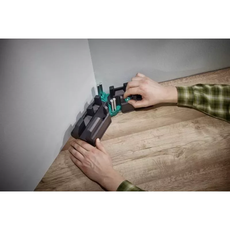 Caixa de esquadria e batente Wolfcraft 6948200 — guia de esquadria, alcance de medição 85–180°, para tábuas até 3 cm, preta