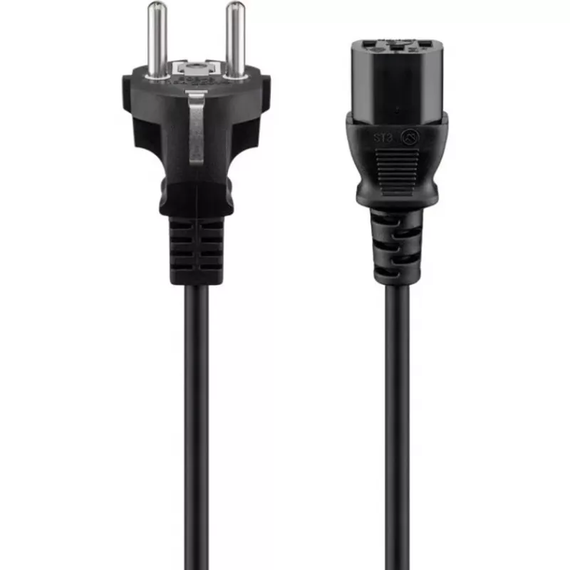 Wentronic Goobay Cabo de ligação para aparelhos com conector frio, 1,5 m, preto - Tipo F (Tipo F, CEE 7/7) > conector fêmea C13 (ligação de aparelho) (68605)