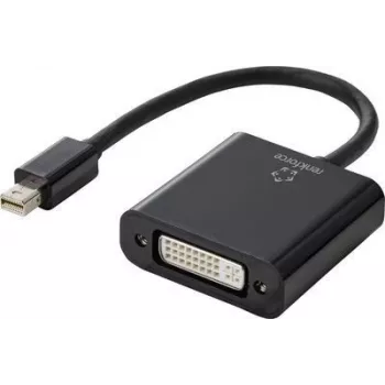 Adaptador DisplayPort / DVI Renkforce RF-4769258 [1x ficha Mini-DisplayPort - 1x conector fêmea DVI 24+5 polos] preto com revestimento PVC 15,00 cm (RF-4769258)