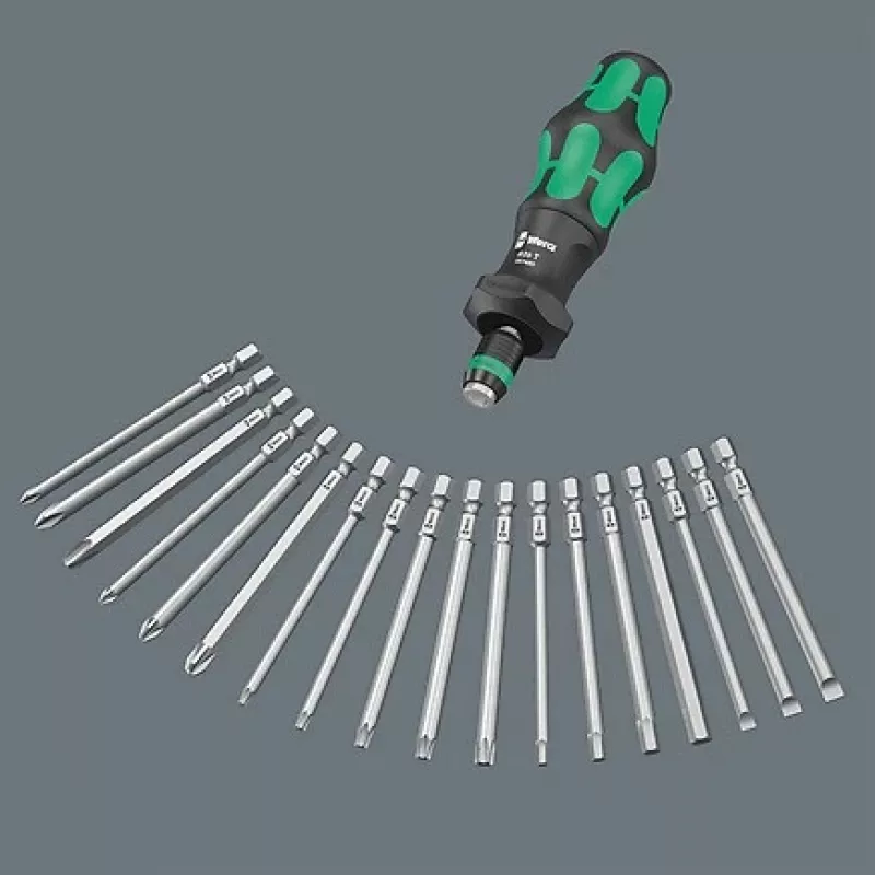 Wera 826 T Kraftform Turbo Chave de parafusos porta-pontas com Rapidaptor, 1/4 de polegada