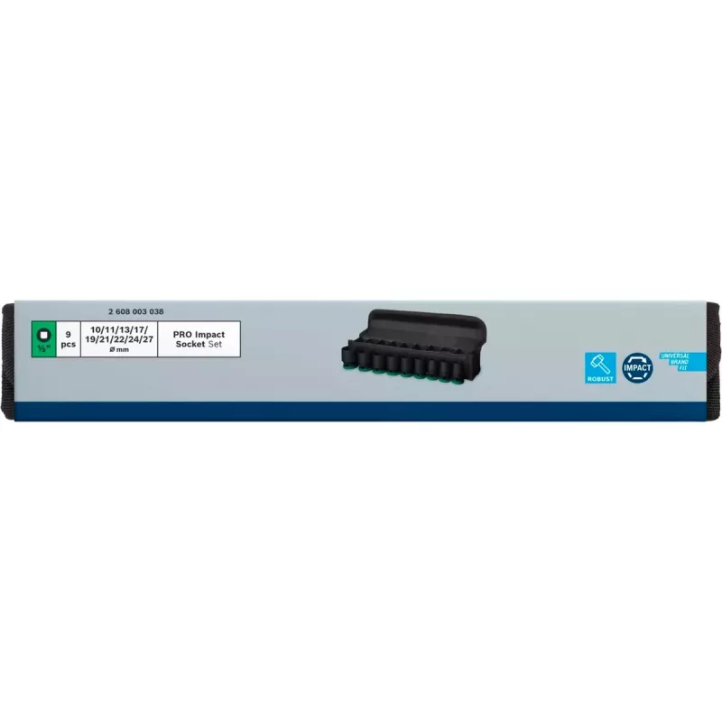 Conjunto de chaves de impacto Bosch Powertools PRO 1/2 polegadas 9 peças, preto
