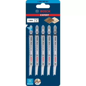 Bosch 2 608 900 551 Lâmina de serra de recortar/serra de marquetería/serra de sabre lâmina de serra de recortar madeira aço carbono (HCS) 5 peças