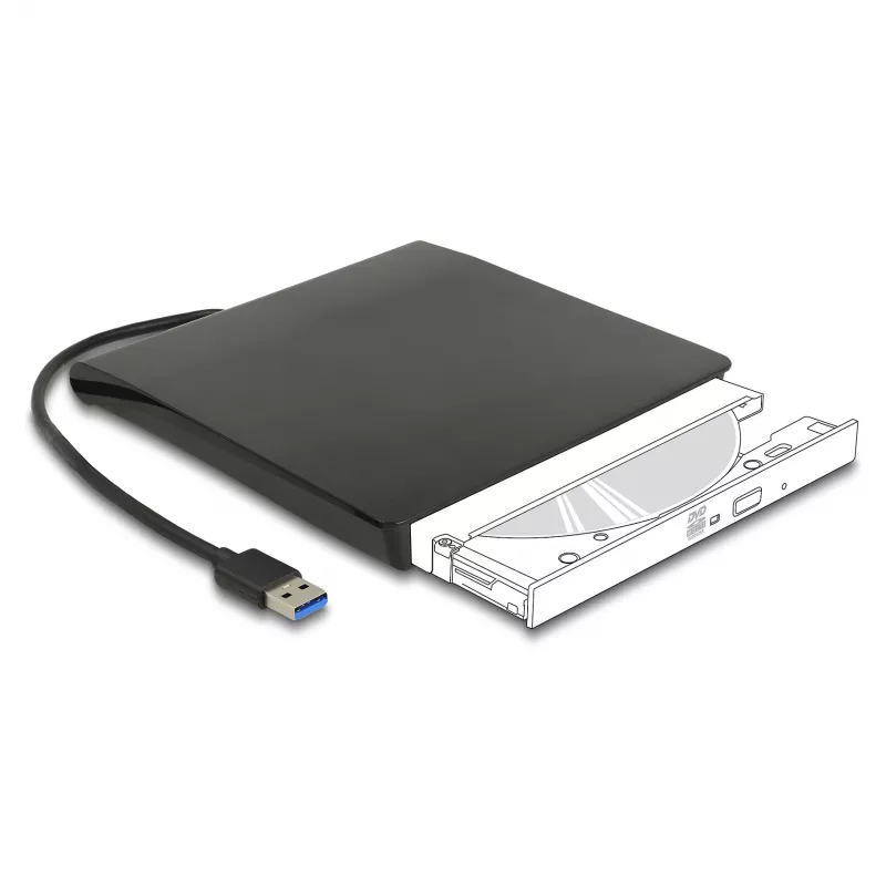Caixa para HDD DeLOCK 42636 Preto 5,25 polegadas Micro SATA 5 Gbit/s