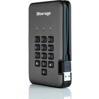 iStorage diskAshur PRO2 diskAshur PRO² SSD 2TB | Unidade de estado sólido portátil segura | FIPS 140-2 Nível 2, NCSC CPA, NLNCSA BSPA & NATO Restricted | Encriptação de hardware AES-XTS 256 bits | Protegida por PIN | Independente do sistema operativo e plataforma | Conforme RGPD, TAA | Proteção contra ataques de força bruta | Resistente ao pó/água
