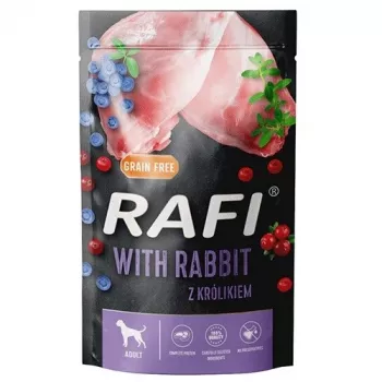 RAFI Comida húmida para cães coelho saco 500 g