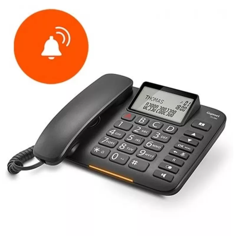 Gigaset DL380 telefone com fio, preto