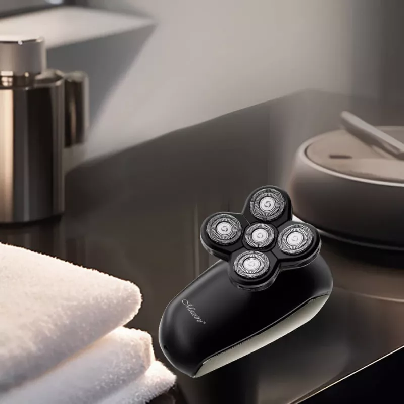 Máquina de barbear elétrica Maestro MR-677 recarregável por USB, caixa à prova de água