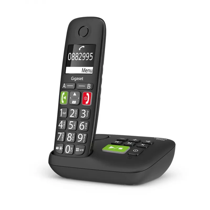 Gigaset E290A Telefone analógico/DECT com identificação de chamadas Preto