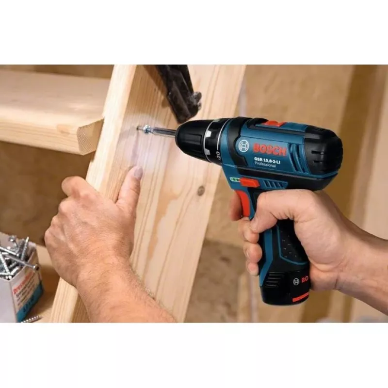 Bosch GSR 10,8-2-LI Professional sem chave preto, azul, vermelho