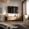 Móvel RTV Cama MERCI 200 x 40 x 54 cm preto/carvalho artisan