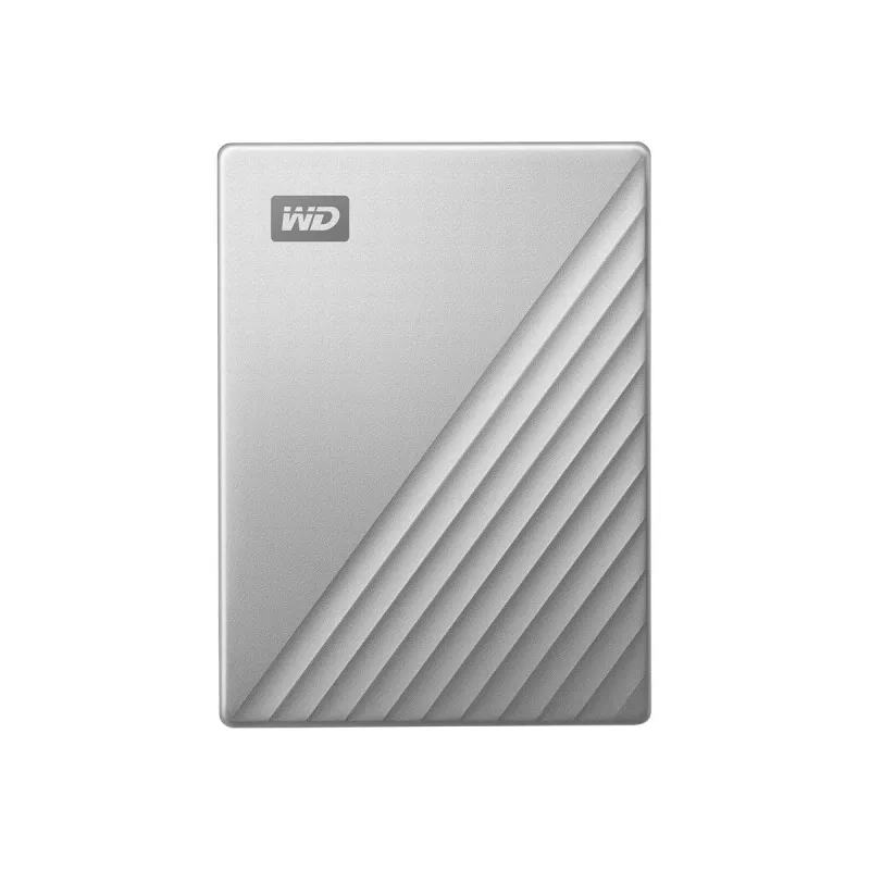 WD My Passport Ultra para Mac WDBKYJ0020BSL - Disco rígido - encriptado - 2 TB - externo (portátil) - USB 3.0 (conector USB-C) - AES de 256 bits - Prateado