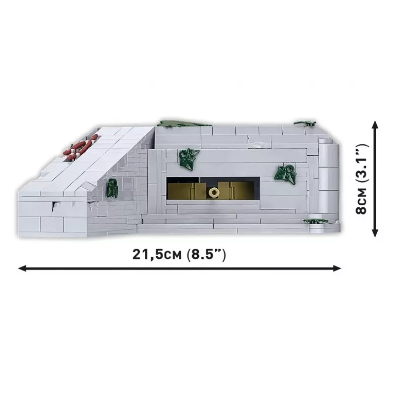 Conjunto de construção Cobi Deutscher Bunker Regelbau 667/642 Modelo COBI-3136 – conjunto de peças detalhado