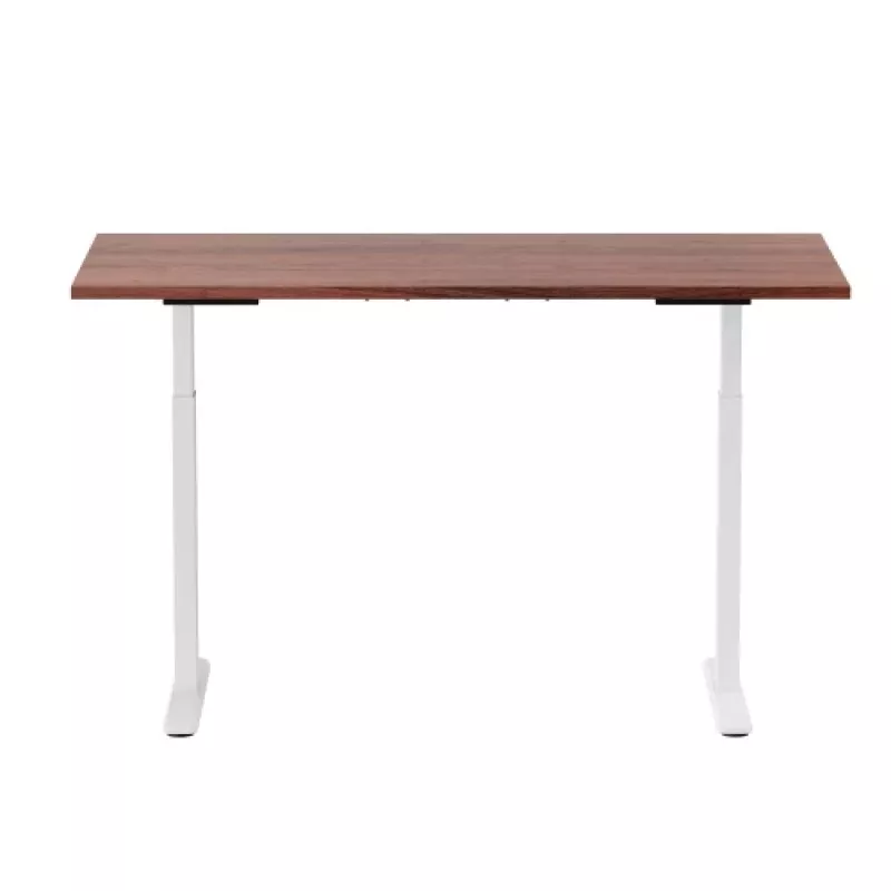 Mesa de altura ajustável Up Up Bjorn branca, tampo M nogueira escura