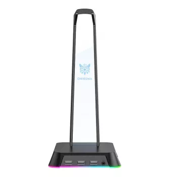 Suporte para auscultadores Onikuma ST-2 — altura ajustável, design robusto preto