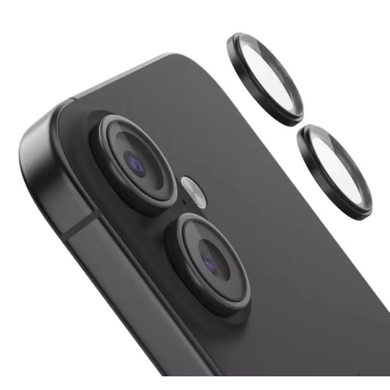 Proteção de lente de câmara em vidro temperado Belkin OVA181HQBK para iPhone 16 / 16 Plus, pack de 2