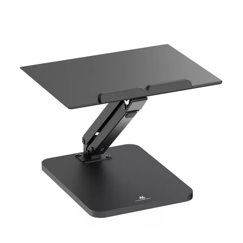 Suporte de secretária Maclean para monitor ou portátil, mola a gás, para trabalho sentado e de pé, preto, MC-493