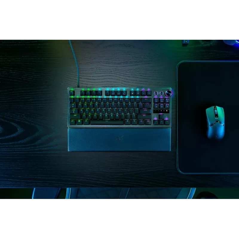 Razer Huntsman V3 Pro - Teclado - 80% - TKL - Retroiluminação - USB - QWERTY - EUA - Interruptores: Razer Analog Optical Switches (Gen-2)