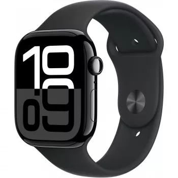 Apple Watch Series 10 caixa de alumínio GPS + Cellular 46 mm Diamond preto bracelete desportiva preta M/L