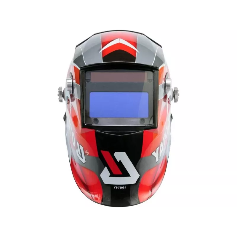 Yato YT-73921 máscara de soldar com escurecimento automático, preto/vermelho/prateado