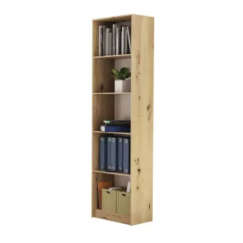 Estante de livros Top e shop R50 ARTISAN — acabamento carvalho, 5 prateleiras, estrutura em aglomerado
